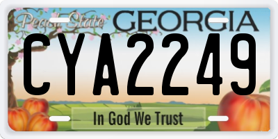 GA license plate CYA2249