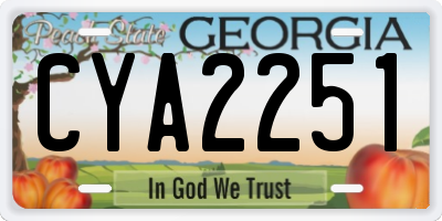 GA license plate CYA2251