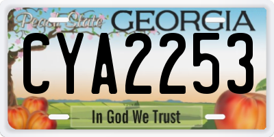 GA license plate CYA2253