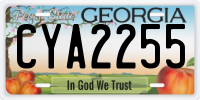 GA license plate CYA2255