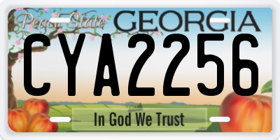 GA license plate CYA2256