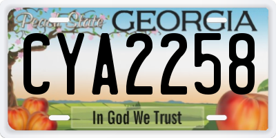 GA license plate CYA2258