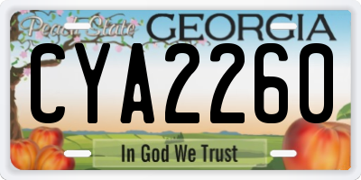 GA license plate CYA2260