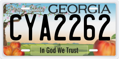 GA license plate CYA2262