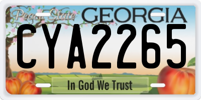 GA license plate CYA2265