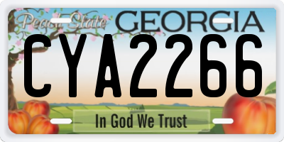 GA license plate CYA2266