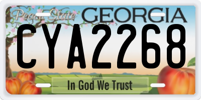 GA license plate CYA2268