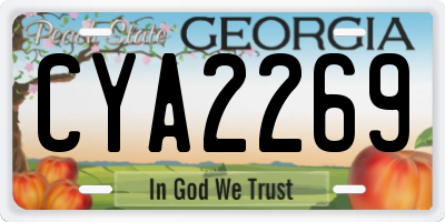 GA license plate CYA2269