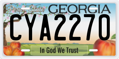 GA license plate CYA2270