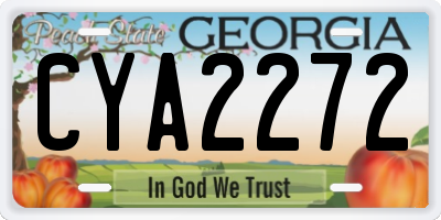 GA license plate CYA2272
