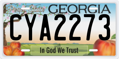 GA license plate CYA2273