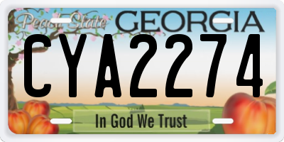 GA license plate CYA2274