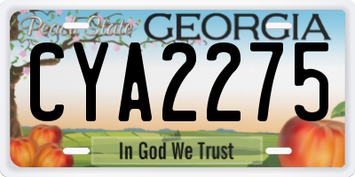 GA license plate CYA2275