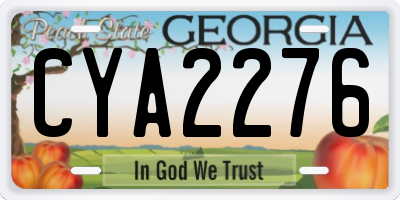 GA license plate CYA2276
