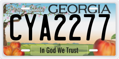 GA license plate CYA2277