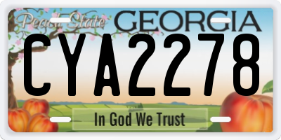 GA license plate CYA2278