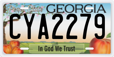 GA license plate CYA2279