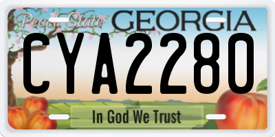 GA license plate CYA2280