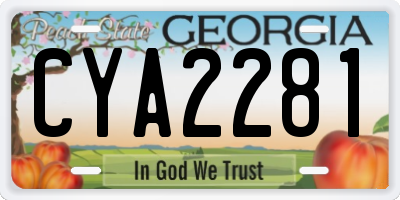GA license plate CYA2281