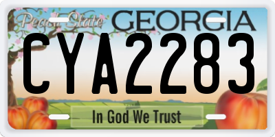 GA license plate CYA2283