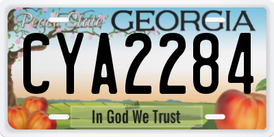 GA license plate CYA2284