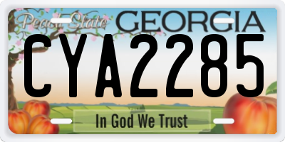 GA license plate CYA2285