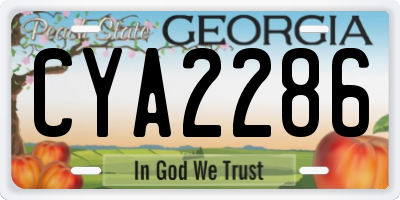 GA license plate CYA2286