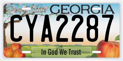 GA license plate CYA2287