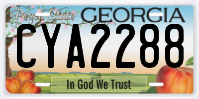 GA license plate CYA2288
