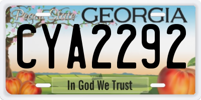 GA license plate CYA2292