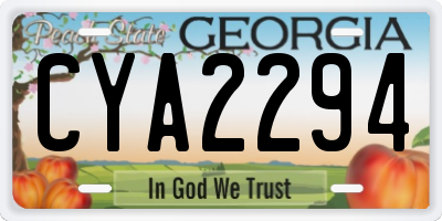 GA license plate CYA2294