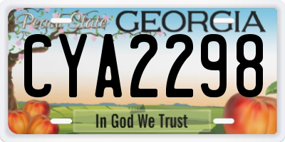 GA license plate CYA2298