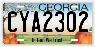 GA license plate CYA2302