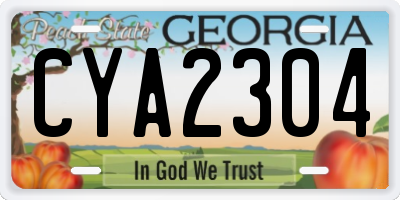 GA license plate CYA2304