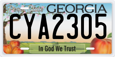 GA license plate CYA2305