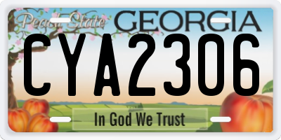 GA license plate CYA2306