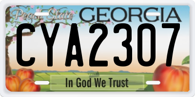 GA license plate CYA2307