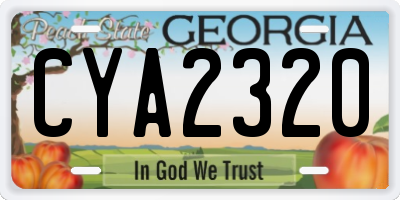 GA license plate CYA2320