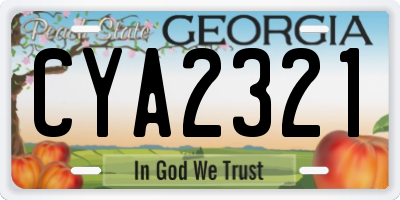 GA license plate CYA2321