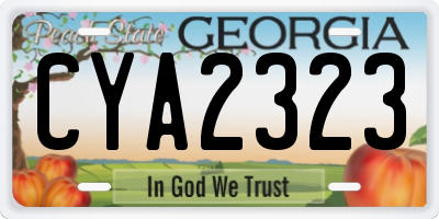 GA license plate CYA2323