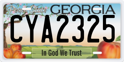 GA license plate CYA2325