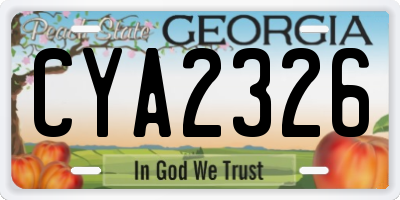 GA license plate CYA2326