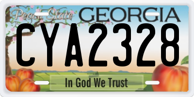 GA license plate CYA2328