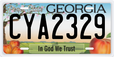 GA license plate CYA2329
