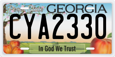 GA license plate CYA2330