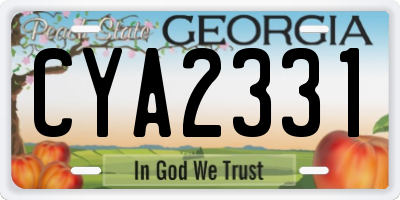 GA license plate CYA2331