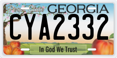 GA license plate CYA2332