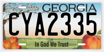 GA license plate CYA2335