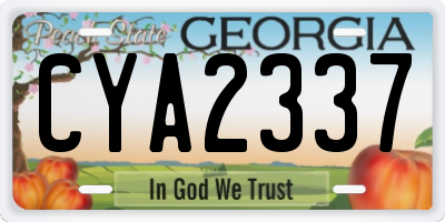 GA license plate CYA2337