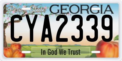 GA license plate CYA2339